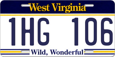 WV license plate 1HG106