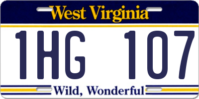 WV license plate 1HG107