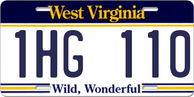 WV license plate 1HG110