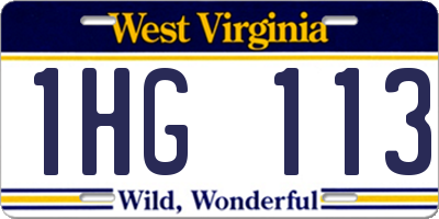 WV license plate 1HG113