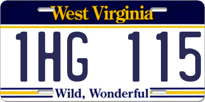 WV license plate 1HG115