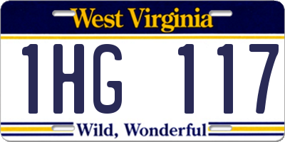 WV license plate 1HG117