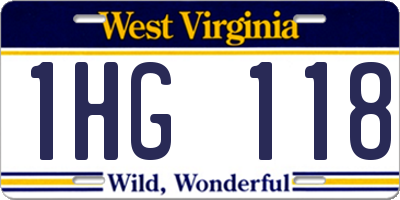 WV license plate 1HG118