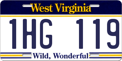 WV license plate 1HG119