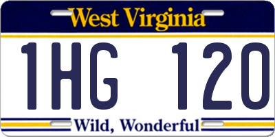 WV license plate 1HG120
