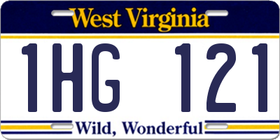 WV license plate 1HG121
