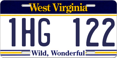 WV license plate 1HG122