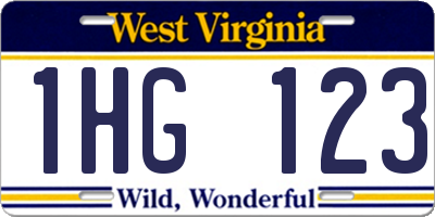 WV license plate 1HG123