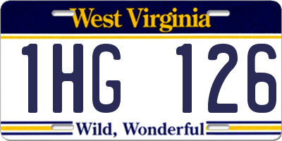 WV license plate 1HG126