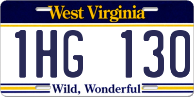 WV license plate 1HG130