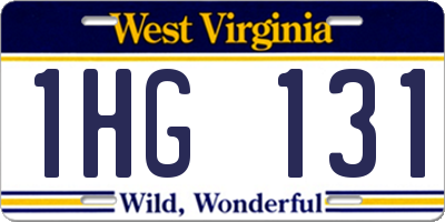 WV license plate 1HG131