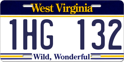 WV license plate 1HG132