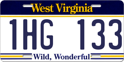 WV license plate 1HG133