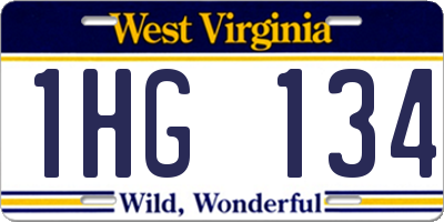 WV license plate 1HG134