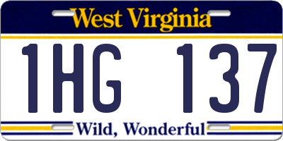 WV license plate 1HG137
