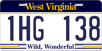 WV license plate 1HG138