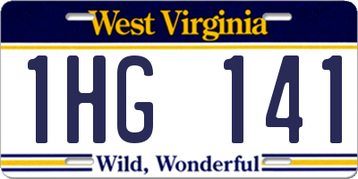 WV license plate 1HG141