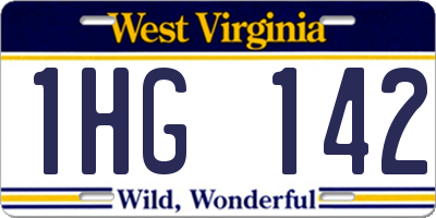 WV license plate 1HG142