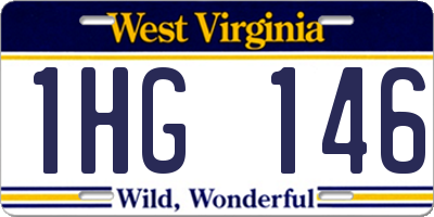 WV license plate 1HG146