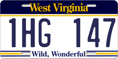 WV license plate 1HG147