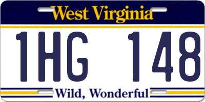 WV license plate 1HG148
