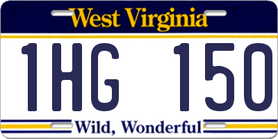 WV license plate 1HG150