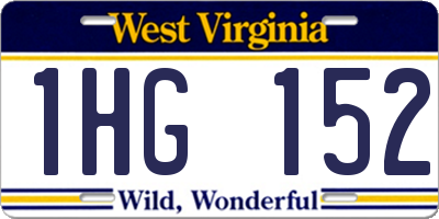 WV license plate 1HG152