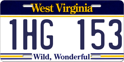 WV license plate 1HG153