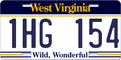 WV license plate 1HG154