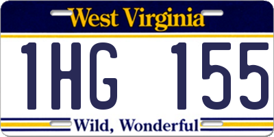 WV license plate 1HG155