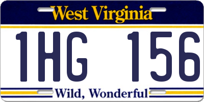 WV license plate 1HG156