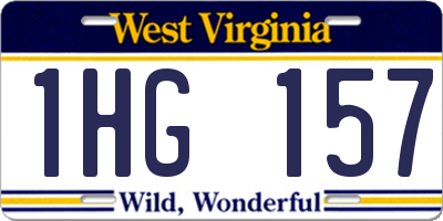 WV license plate 1HG157