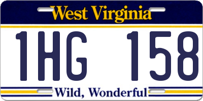 WV license plate 1HG158