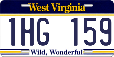 WV license plate 1HG159