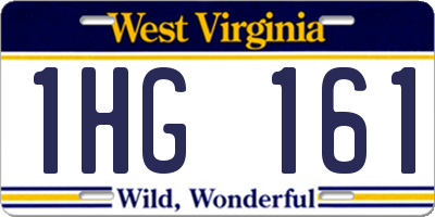 WV license plate 1HG161