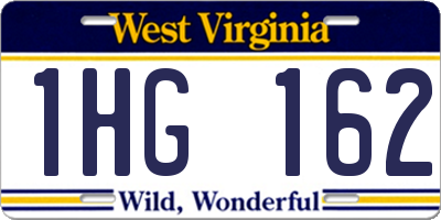 WV license plate 1HG162