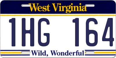 WV license plate 1HG164