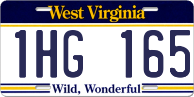 WV license plate 1HG165