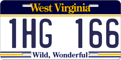 WV license plate 1HG166