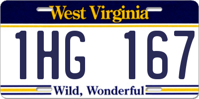 WV license plate 1HG167
