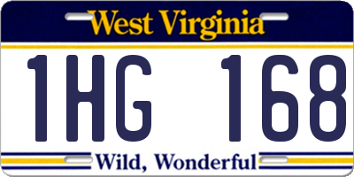 WV license plate 1HG168