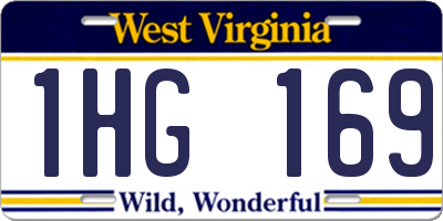 WV license plate 1HG169