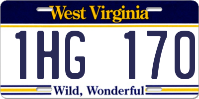 WV license plate 1HG170