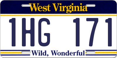 WV license plate 1HG171