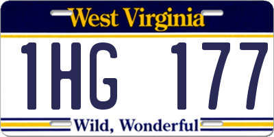 WV license plate 1HG177