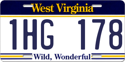 WV license plate 1HG178