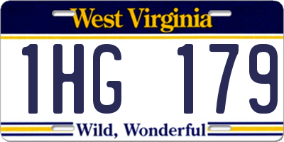 WV license plate 1HG179