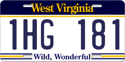 WV license plate 1HG181