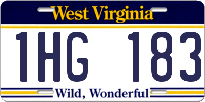 WV license plate 1HG183