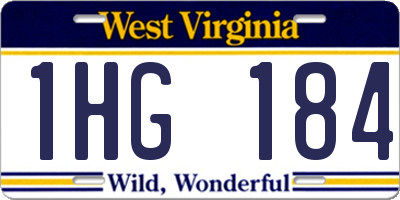 WV license plate 1HG184
